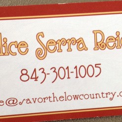 A business card for alice serra reidy